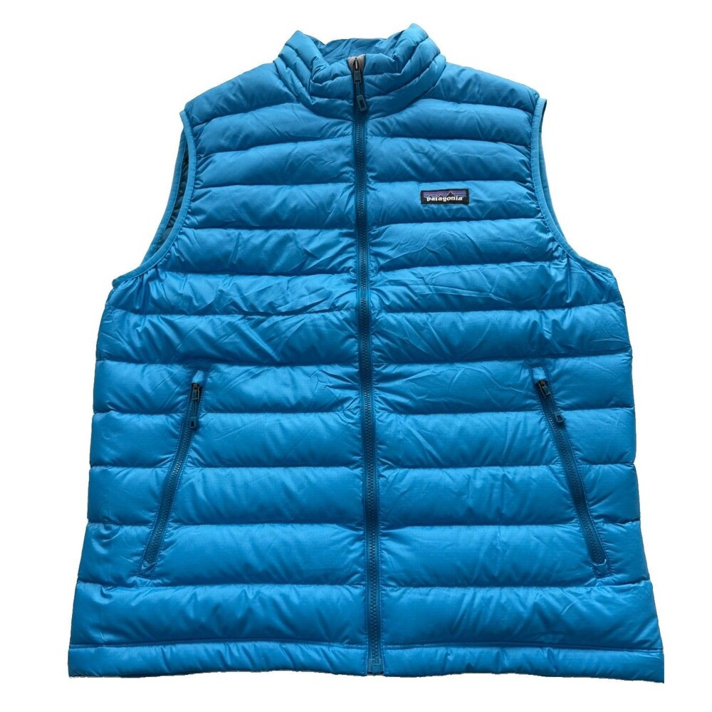 Patagonia Men’s Blue Medium Goose Fill Down Quilted Puffer Vest Full Zip 84622
